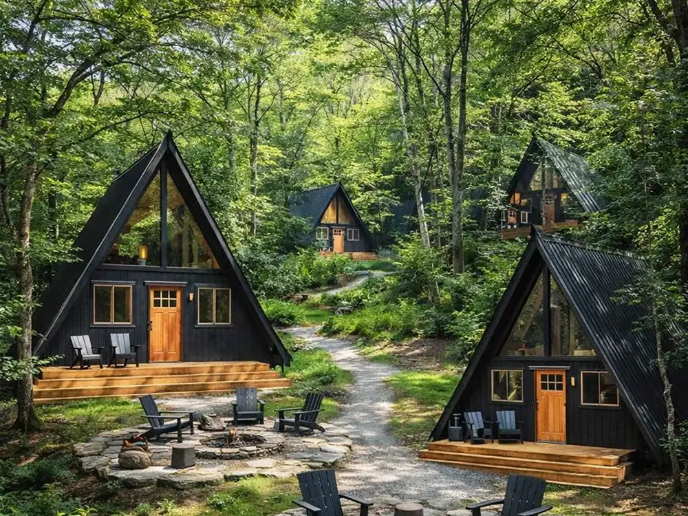 A-Frame Vacation Cabin with 2 Bed, 1 Bath, 1 Kitchen