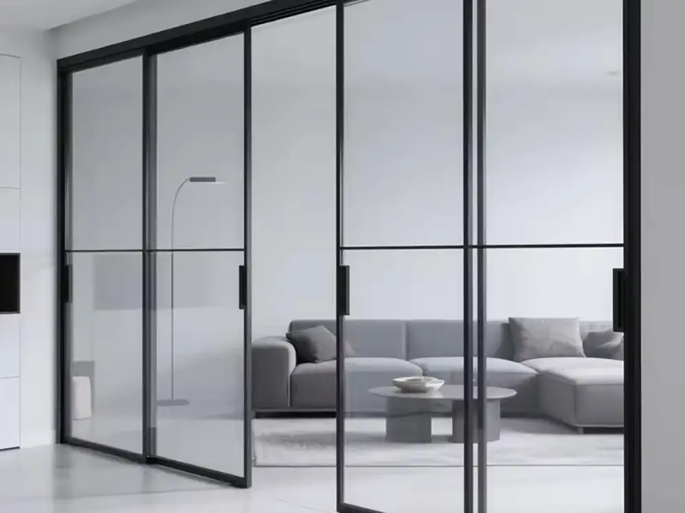 Black Glass Sliding Door