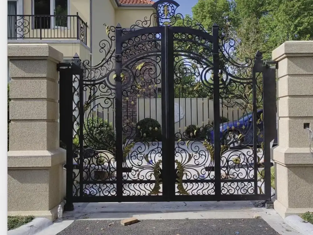 Courtyard Gate Entry Door Iron Double Front Door