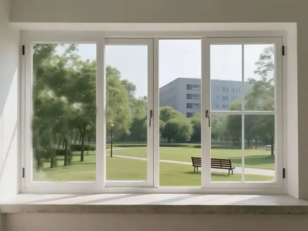 White PVC Horizontal Soundproof Windows